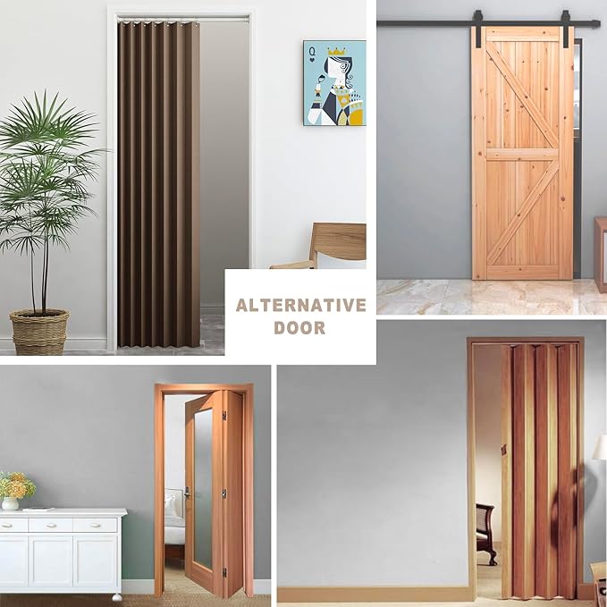 Vatge Doorway Curtains - Closet Curtain for Open Closet, Hanging Room Divider for Doorway Privacy and Room Separation, 1 Panel, W52 x L78, Brown