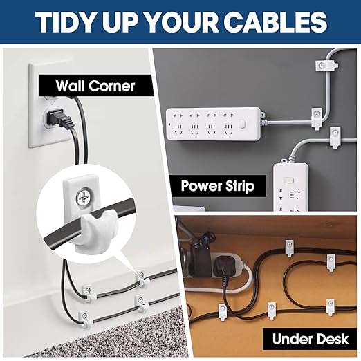 25 Sets Wire Shelf Clips, Down Wall Clips with Screws & Anchors - Plastic Heavy Duty Wall Clips for Closet Shelf Brackets, Wire Shelving Accessories (White)