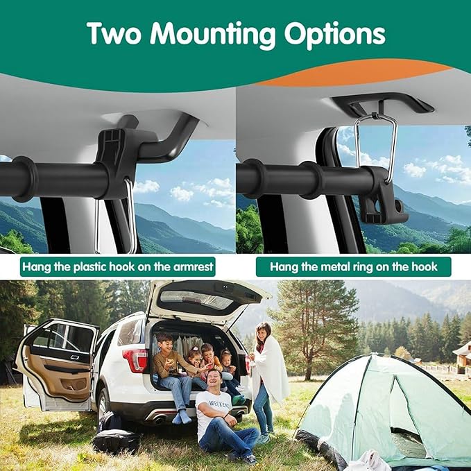 Car Clothes Hanger Bar – Adjustable Telescopic Car Clothes Rack, 30–62 Inches, for Wrinkle-Free Clothes Hanging in Vehicles, Heavy-Duty Non-Slip Car Hanging Rod for Sedans, SUVs, Trucks, Travel