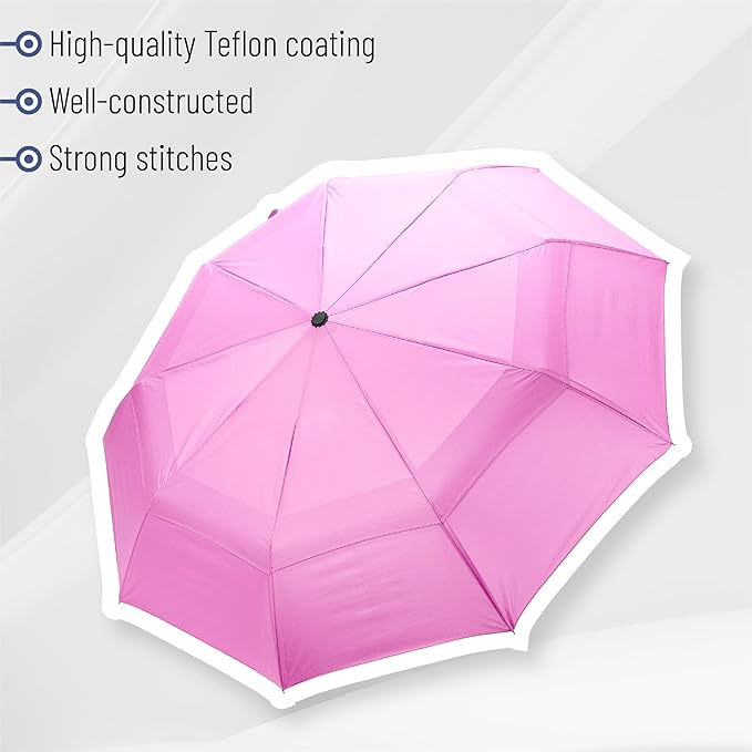 Mr. Pen- Windproof Travel Umbrella, Small Water-Resistant Automatic Folding Umbrella for Rain and Sun, Light, Compact and Portable for Women & Men, Fits Car & Backpack