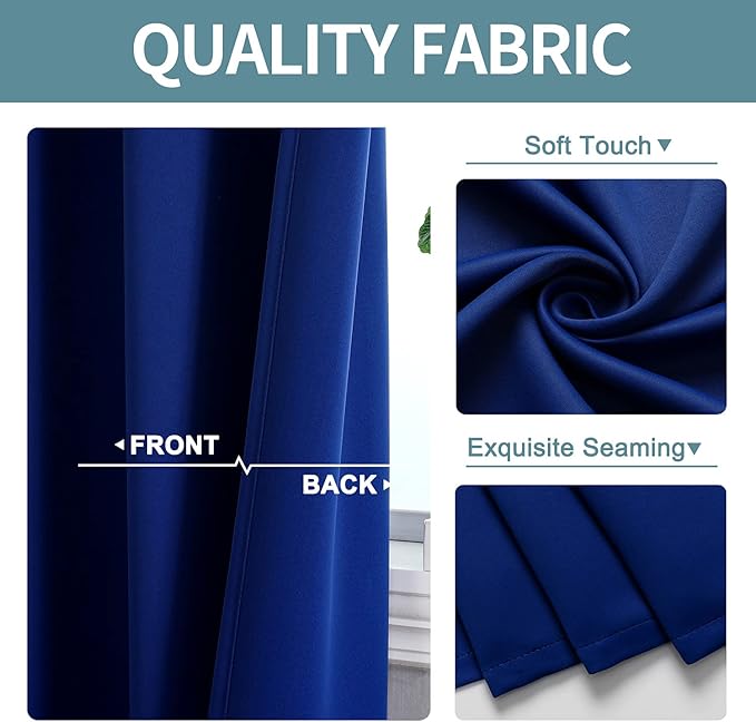 ChrisDowa Blackout Door Curtains for Doorway Privacy, Grommet Closet Curtains for bedroom closet door, Thermal Insulated Temporary Doorway Cover Room Divider Drapes (1 Panel, Royal Blue, 42 x 80 Inch)