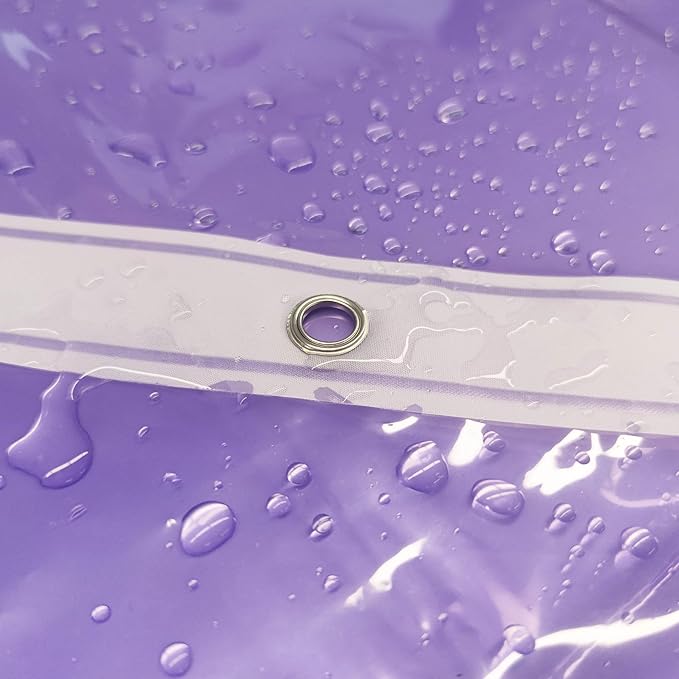 Barossa Design Shower Curtain Liner - Premium Clear Lavender PEVA Shower Liner with 3 Magnets and Metal Grommets, Waterproof Lightweight Standard Size Bathroom Curtains - Translucent Lavender