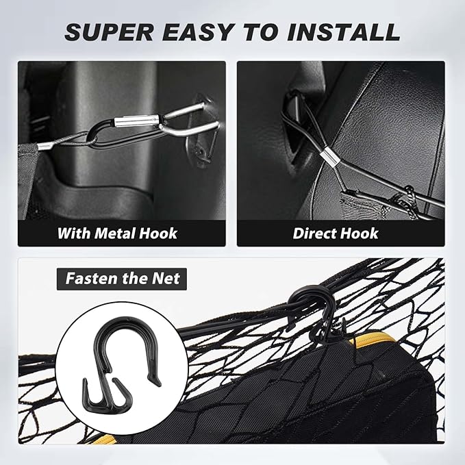 Karltys Envelope Style Cargo Net for Hyundai Tucson 2026 2025 2024 2023 2022 Accessories, Adjustable Elastic Rear Trunk Cargo Net, Heavy Duty Nylon Mesh Storage Netting Organizer