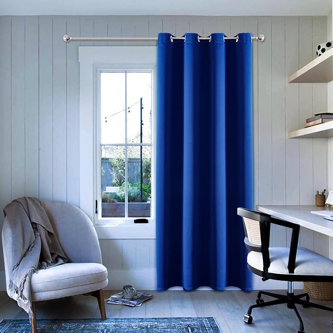 ChrisDowa Grommet Blackout Curtains for Bedroom - Thermal Insulated Room Darkening Curtains for Living Room (1 Panel Set, Royal Blue, 52W x 95L)