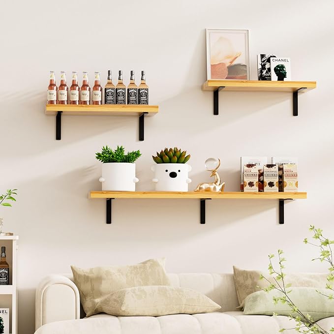 6 Pack - L 9" x H 6" x W1.5, 5mm Thick Black L Shelf Bracket, Iron Shelf Brackets, Metal Shelf Brackets, Floating Shelf, Shelf Supports with Screws