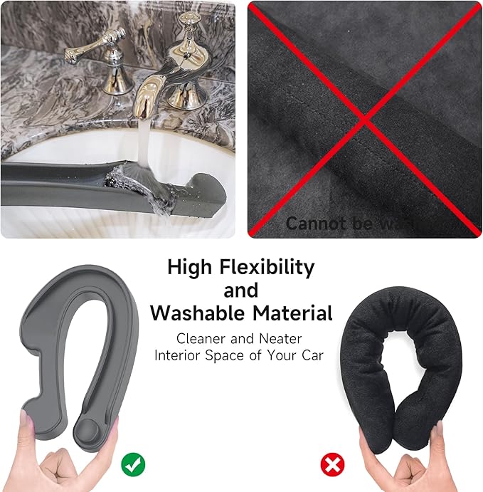 Car Seat Gap Filler Set of 2, 3IN1 Seat Side Gap Filler Plug with Storage Slot & Hook Function, Soft Foam Universal Fit Car SUV Truck Fill Gap Between Seats Console Organizer（Standard Carbon Gray）