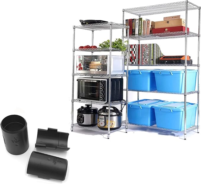 Snnalosses 54 Pack Wire Shelving Shelf Lock Clips, Black, ABS Plastic & Metal, 1" Post Shelvings, Replacement Clips for Metro, Thunder Group, Alera & More