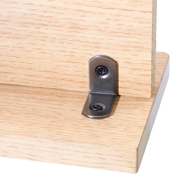 L Bracket 1" Corner Brace 90 Degree Right Angle Metal Support Fastener for Wood Shelves Furniture Desk Cabinet Chair Drawer, Pack of 16, Black Tone Gun Metal