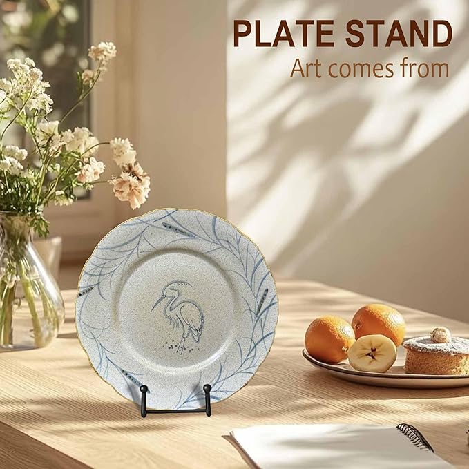 Hoewina Plate Stands for Display, 3 Pack 8 Inch Plate Holder Display Stands, Metal Frame holder stand for Book, Picture, Decorative Plate, Photo and Platter, Tabletop Art