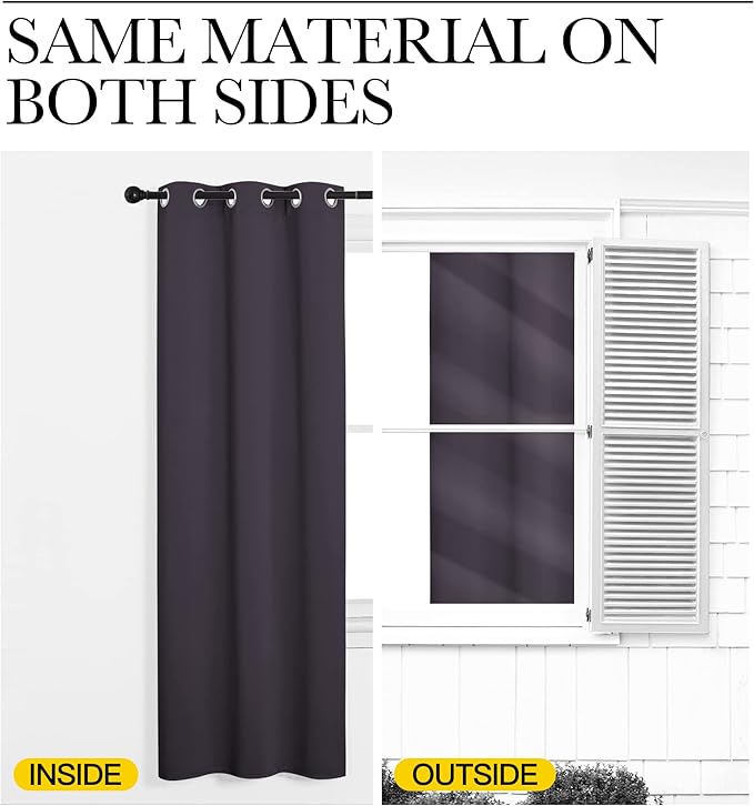 NICETOWN Blackout Curtain 86 inch Long, Greyish Purple, W55 x L86, 1 Panel, Thermal Insulated Window Treatment with Grommet Room Darkening Thermal Insulated Panel for Bedroom/Living Room