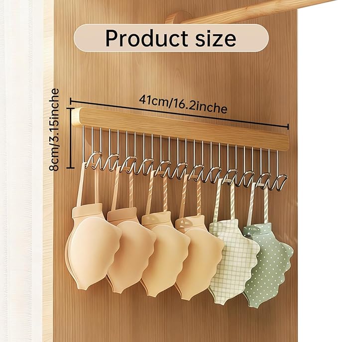 16.2 inch valet rods for closets, extendable and pull-out wardrobe pole for hanging clothes, wardrobe pole with metal hooks, closet valet rod slide out(Left hook)