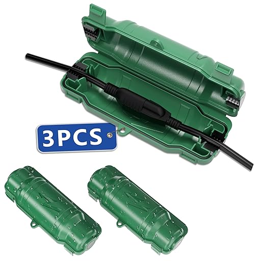 3 Pack Outdoor Extension Cord Safety Cover with Waterproof Seal IP54 Water-Resistant, Weatherproof Electrical Connection Box with 2 Latches, Plug, Socket, Holiday Decoration Light, Green