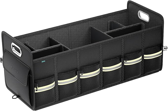 FLORICH Update Trunk Organizer for Suv, Large Truck Organizer Back Seat Storage Premium, Collapsible Multi-Compartment Car Organizers and Storage Waterproof
