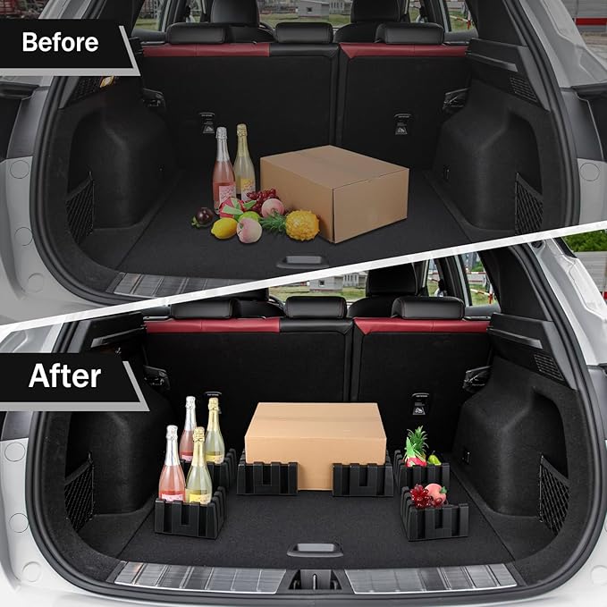 8 Pack Car Trunk Organizer Blocks for Back of SUV Multipurpose Car Storage Organizer Blocks Trunk Divider Available to Wool Carpet for Truck SUV Van Cargo