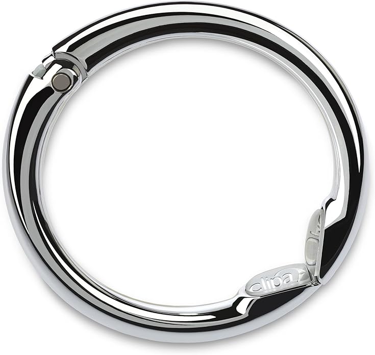 Clipa Bag Hanger - The Ring that Opens Into a Hook, Closes Automatically | Hangs Almost Anywhere in Just 1/2" of Space | Holds 33 lbs Yet Weighs Only 1.6 oz | 8 Styles | 3 yr Warranty