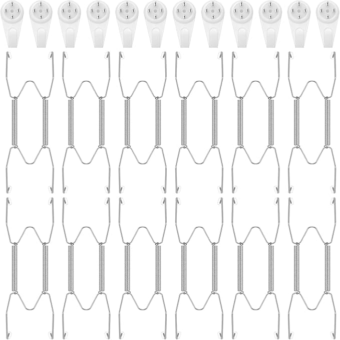 Hotop 12 Pieces Plate Hangers for Wall Stainless Steel Wire Invisible Plate Hangers Heavy Duty Display Holders with 12 Pieces Hooks for Wall Decoration(4-5 Inch,Silver)