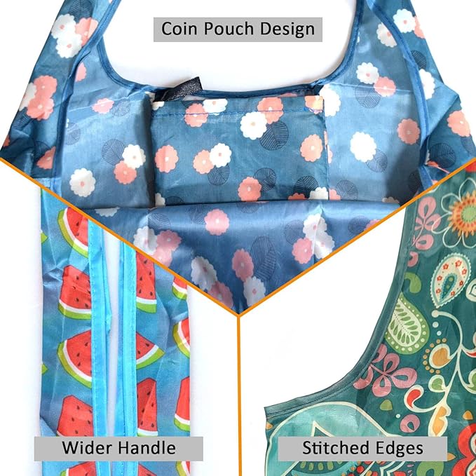 Tote Bag, 4 Pack 50Lbs Reusable Grocery Bags Gift For Women, Bulk Foldable Shopping Totes With Handles, Stylish Large Boho Tote Bags, Portable Market Cloth Storage Bags, Lightweight Heavy Duty
