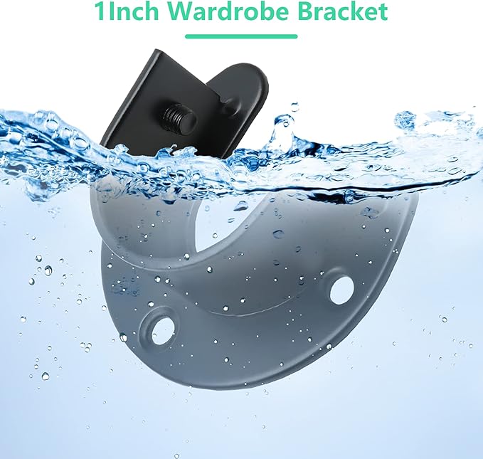 8 Packs Stainless Steel Closet Rod End Supports 1 Inch Wardrobe Bracket Heavy Duty Closet Pole Sockets Flange Rod Holder, U-Shaped with Screws, Black