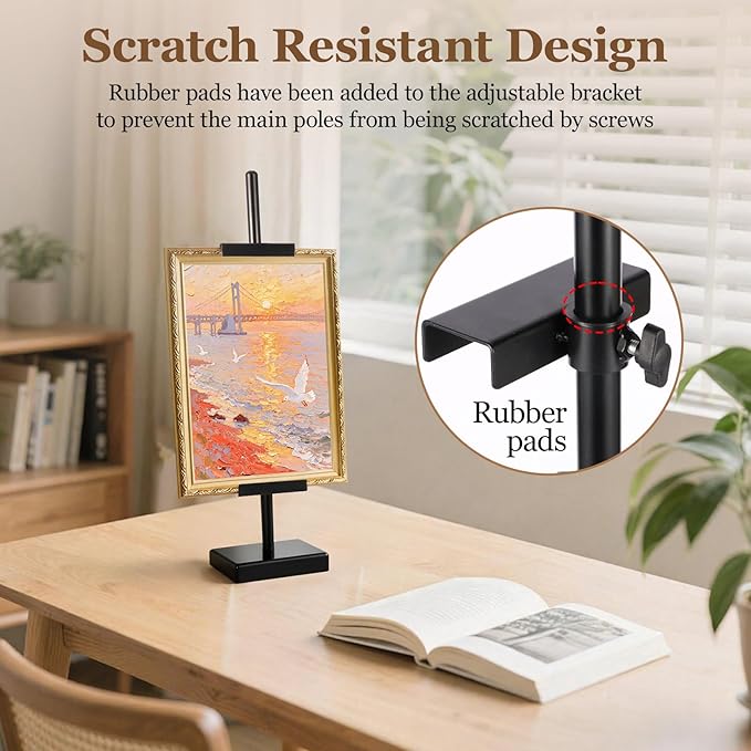 1pcs Adjustable Tabletop Easel Stand for Picture Frames, Picture Easels for Display, Gold Easel, Picture Frame Stand, Adjustable Art Easel.(30inch,Black)