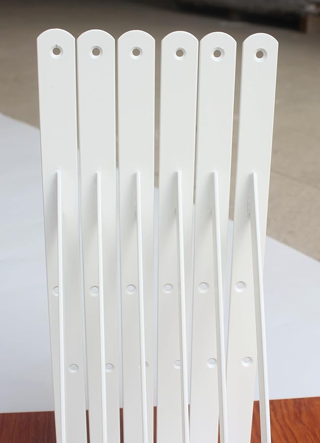 8 Pack L16 x H 10" White Heavy Duty Shelf Brackets with Screws Metal Shelf Brackets Shelf Support Angle Brackets for Shelves L Brackets Heavy Duty Floating Shelf