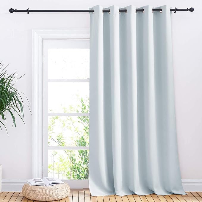 NICETOWN Patio Door Curtain Vertical Blinds, Reduce Sunlight Grommet Top Room Divider Curtain Panel Screen Partitions for Furniture Protecting (Cloud Grey, 70 inches Wide x 95 inches Long)