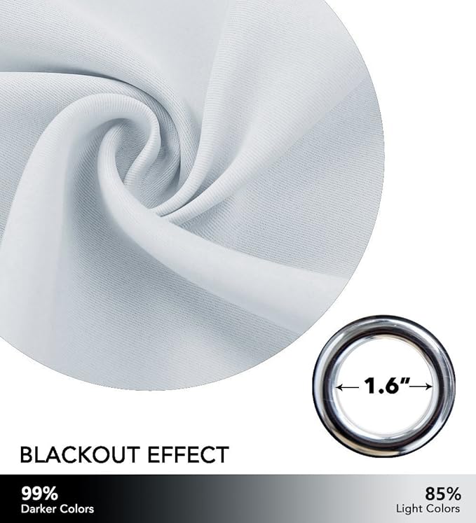 NICETOWN Room Darkening Curtain - Window Treatment Thermal Insulated Grommet Room Darkening Curtain/Drape for Bedroom (Cloud Grey, 1 Panel, 70 by 63)