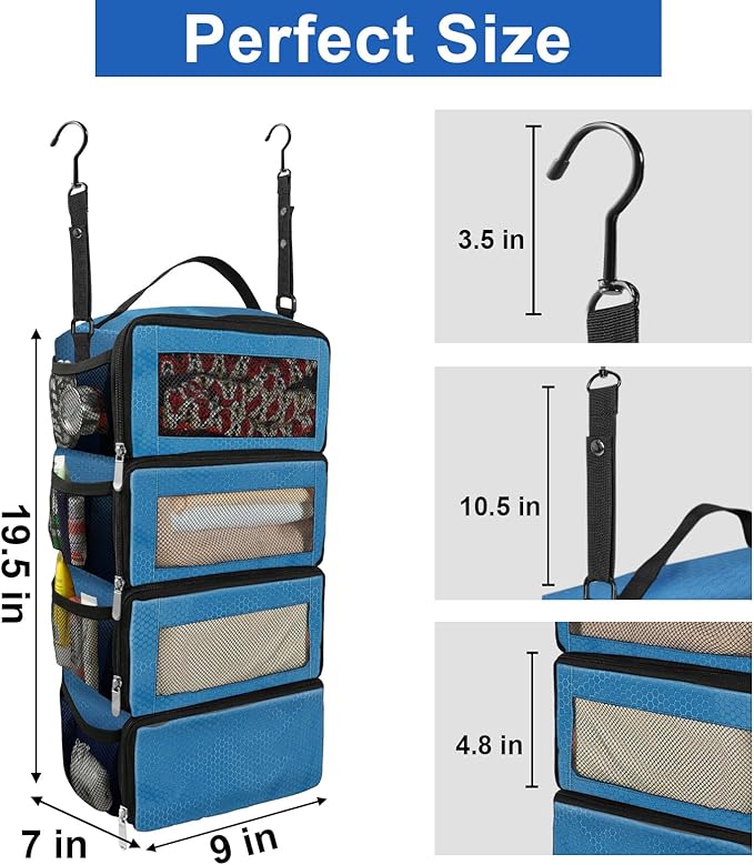 Olosar Suitcase Organizer, Travel Luggage Organizer Portable Hanging Travel Shelves Collapsible Hanging Packing Cubes for Carry on Suitcase