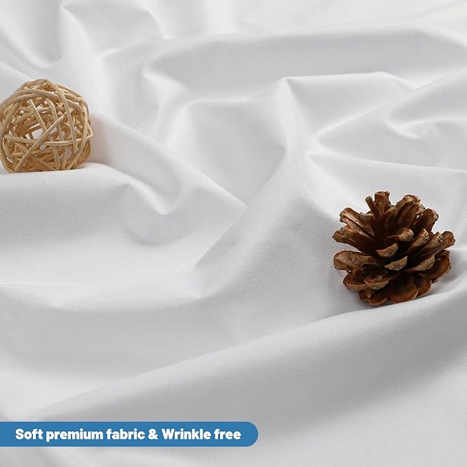 1 Pack Water-Repellent Fabric Shower Curtain Liner - Hotel Quality Machine Washable, 3 Heavy-Duty Magnets with Rustproof Grommets & Weighted Hem, Standard Size 48x72in White