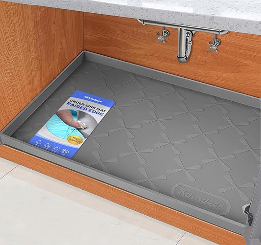 SIKADEER 40" x 19" Under Sink Mat Waterproof, Silicone Mat Kitchen Drawer Shelf and Cabinet Liner, Sink Protector for Kitchen Organizers and Storage, Boot Tray Pet Food Mats