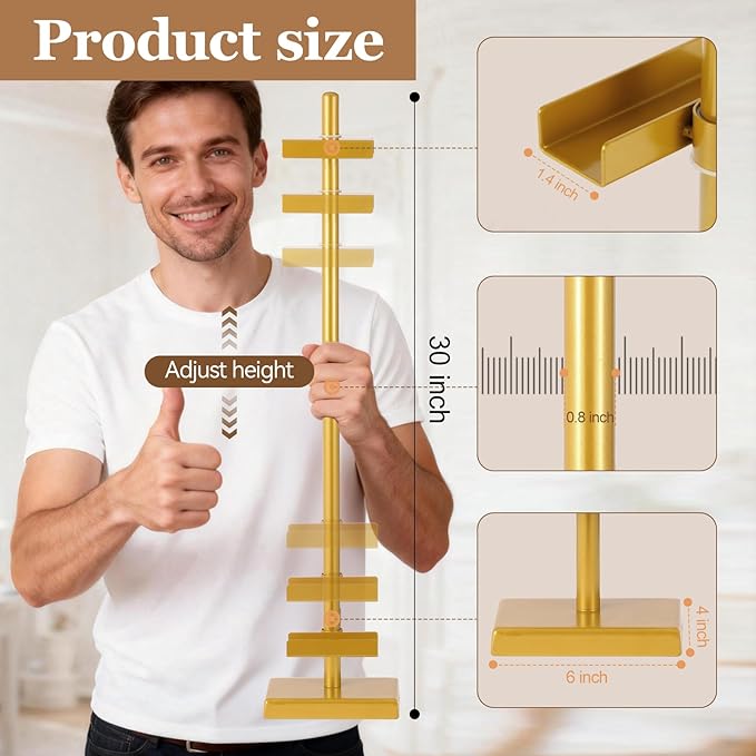 1pcs Adjustable Tabletop Easel Stand for Picture Frames, Picture Easels for Display, Gold Easel, Picture Frame Stand, Adjustable Art Easel.(30inch,Gold)