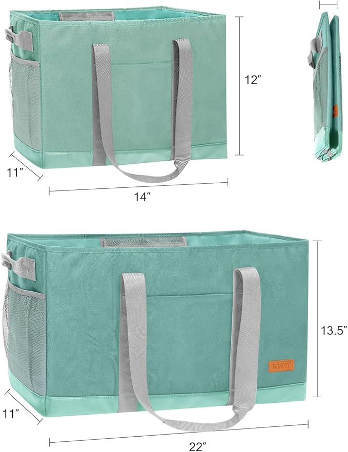 WONDAY Extra Large Utility Tote Bag - Standing Reusable Grocery Bag with Handle, Collapsible Storage for Shopping, Beach