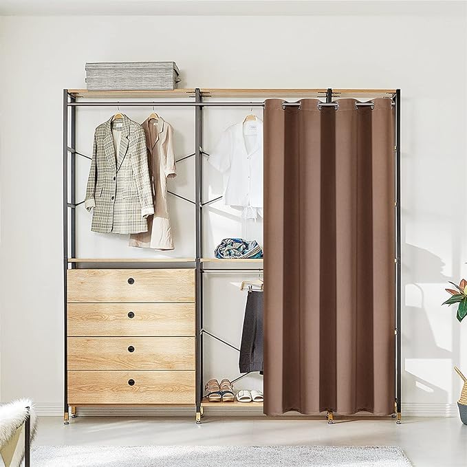 ChrisDowa Blackout Door Curtains for Doorway Privacy, Grommet Closet Curtains for bedroom closet door, Thermal Insulated Temporary Doorway Cover Room Divider Drapes (1 Panel, Cappuccino, 52 x 80 Inch)