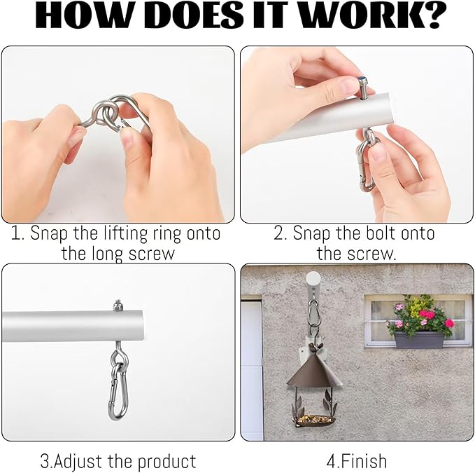 2 Pack Flag Pole Holder Brackets Accessories,Heavy Duty Aluminum Hanging Plant Hook 1 inch Diameter Plant Hooks for Hanging Baskets,Plant Hangers Outdoor(Not Included FlagPole Holder)