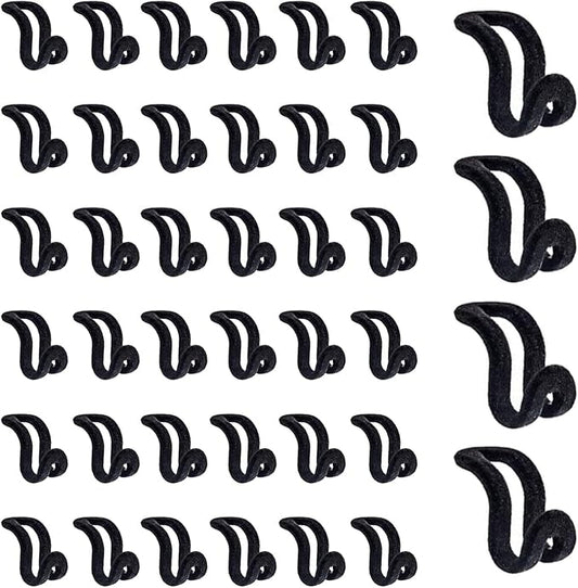 WARMBUY Velvet Hanger Connector Hooks for Closet Space Saving Cascading Hanger Organizer, Black, 40 Pack