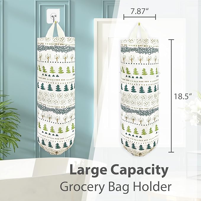 SYIPO Plastic Bag Holder, Reusable Grocery Bag Organizer, Wall Mount, Squirrel, 1 Pack, 15.7in x 9.8in