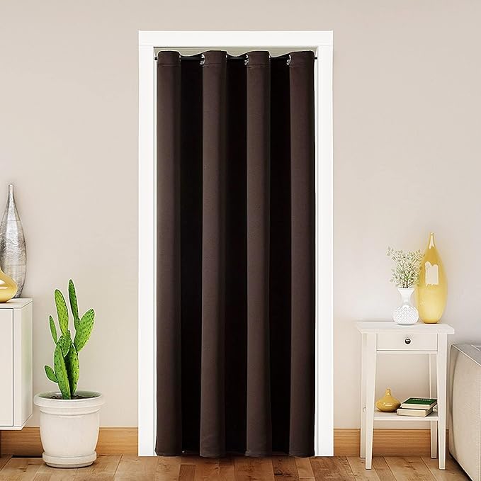 ChrisDowa Blackout Curtains 102 Inches Long for Living Room, Grommet Thermal Insulated Room Darkening Curtains for Bedroom (1 Panel Set, Brown, 52W x 102L)
