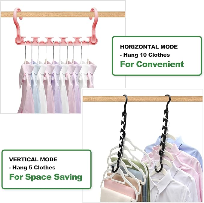 8-Pack-Closet-Organizers-and-Storage,Sturdy Organization-and-Storage-Hangers-Space-Saving for Wardrobe,Dorm-Room-Essentials for College Students Girls Smart Clothes Hanger Apartment Essentials