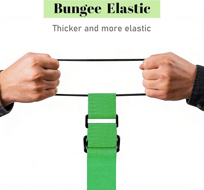 Multi Use Strong Adjustable Luggage Connector Straps for Suitcases,2 Pack Flexible Luggage Accessories Elastic Fastening Bag Strap (Blue and Green)