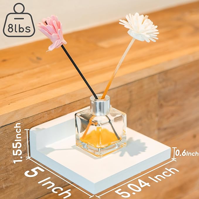 QsQueen Small Floating Shelves Mini Shelves Hanging Display 5 Inch Wall Shelf for Bathroom Livingroom Bedroom,3 Pack, with 2 Types of Installation, Great for Room Decor