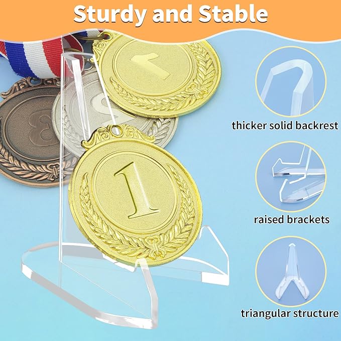 Reastar Card Display Stand, 20 Pack Small Easel Stand, Acrylic Picture Holder Stands for Coin Graded Card Sports Card Trading Card (2.7Inch), clear