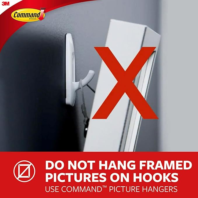 Command Medium Utility Hooks, 20 Hooks and 24 Strips, Damage-Free Hanging Wall Hook with Adhesive Strips, No Tools Great for Hanging, Organization and Storage, Holds up to 3 lb