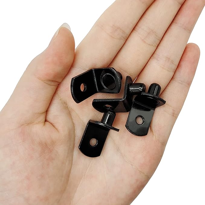 Cerpourt Shelf Support Pegs, 40 Pcs L-Shaped Black Steel Cabinet Shelf Brackets with Hole, 5mm Diameter, for Bookcase, Kitchen, Closet Shelves