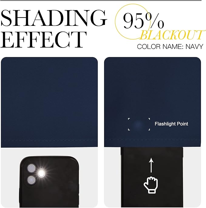 NICETOWN Blackout Curtain Panel, Navy Blue, 55 inches Wide by 86 inches Long, 1 PC, Light Blocking Room Darkening Drape/Drapery for Nursery Room, Ring Top