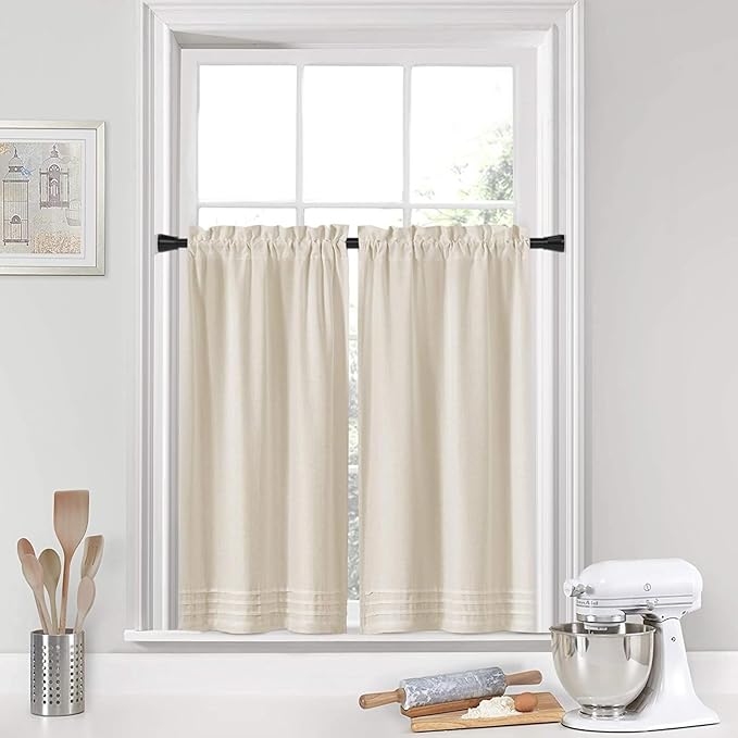 Black Tension Rod 16 to 26 Inch 2 Pack Small Tension Rod Adjustable Curtain Rod Spring Rod No Drilling Expandable Pressure Curtain Rod for Bathroom,Doorway,Door