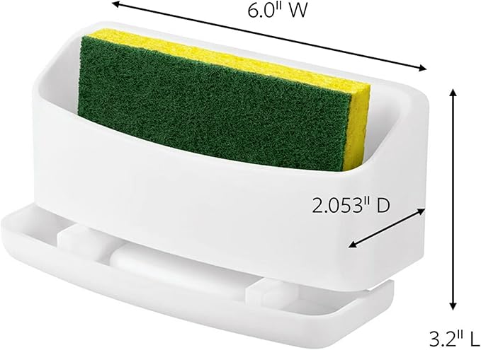 Command Under Sink Sponge Caddy, Total 2 Sponge Holders with 8 Command Strips, 2 Pack of 1 Caddy, Organize Damage-Free