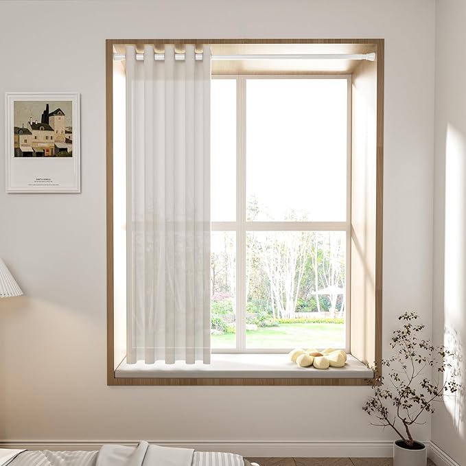 White Tension Curtain Rod 30 to 64 Inch,Adjustable Curtain Rod,Shower Tension Curtain Rod No Drilling,7/8" Spring Curtain Rods for Windows Closet Doorway Door