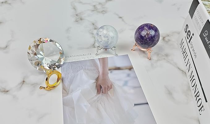 9Pcs Crystal Ball Stand for Display Crystal Glass and Natural Rocks, Sphere Display Holder, for 50mm-100mm Sphere or Stone