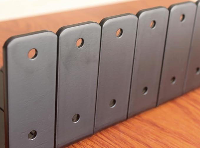10 Pack - L 6" x H 4" x W1.5, 5mm Thick Black L Shelf Bracket, Iron Shelf Brackets, Metal Shelf Brackets, Floating Shelf, Shelf Supports with Screws