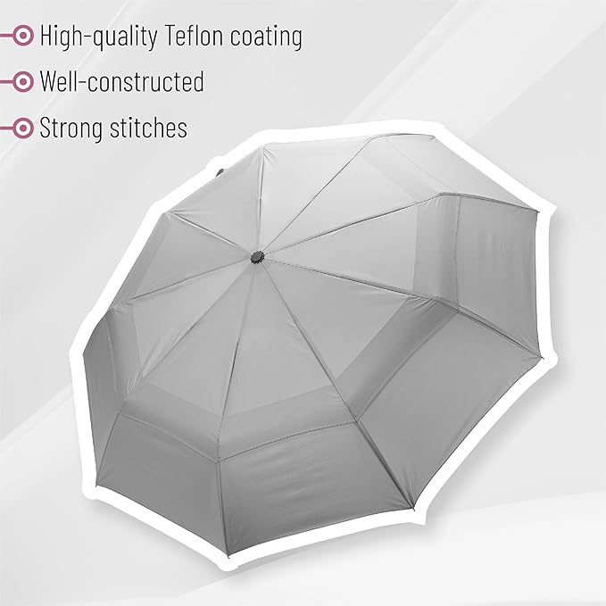 Mr. Pen- Windproof Travel Umbrella, Small Water-Resistant Automatic Folding Umbrella for Rain and Sun, Light, Compact and Portable for Women & Men, Fits Car & Backpack