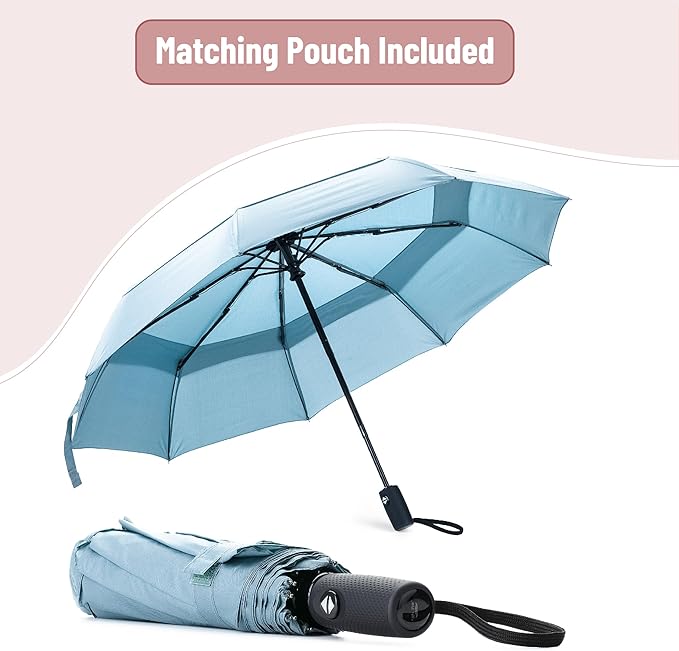 Mr. Pen- Windproof Travel Umbrella, Small Water-Resistant Automatic Folding Umbrella for Rain and Sun, Light, Compact and Portable for Women & Men, Fits Car & Backpack